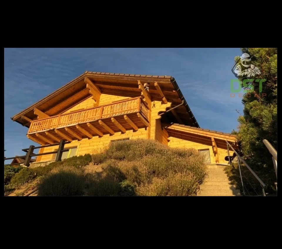 Chalet en bois, après traitement