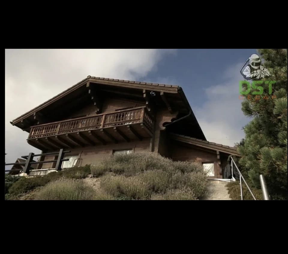 Chalet en bois, avant traitement