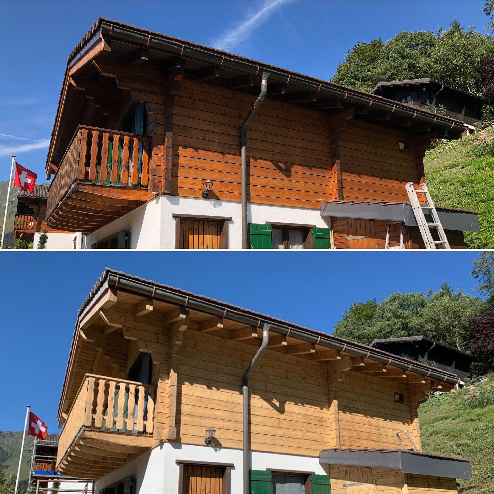 Sablage doux chalet bois Troistorrents Valais